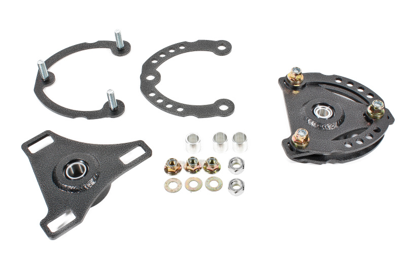 Ford Mustang S650 Caster & Camber Plates - Front - BMR Suspension - Black Hammertone - `24-`27